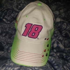 Kyle Busch #18 M&Ms Racing Hat Chase Authentics NASCAR Adjustable Cap Neon Green
